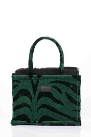 ANIMAL VELVET PETROL MEDIUM TOTE BAG (2)